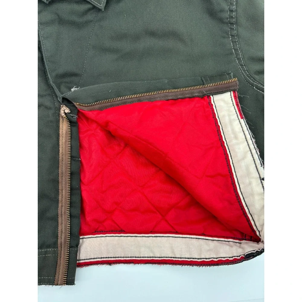 Big Ben By Wrangler Quilted Lined Canvas Full Zip Work Jacket Mens Olive Green L